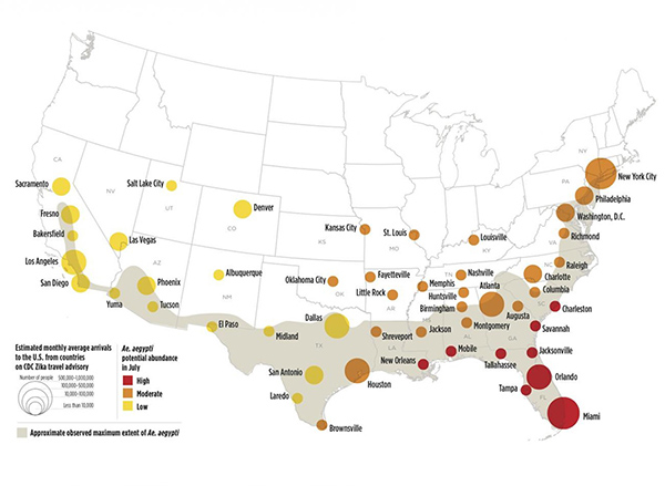 Is your city at risk from Zika? This map reveals which areas of the country are in danger…