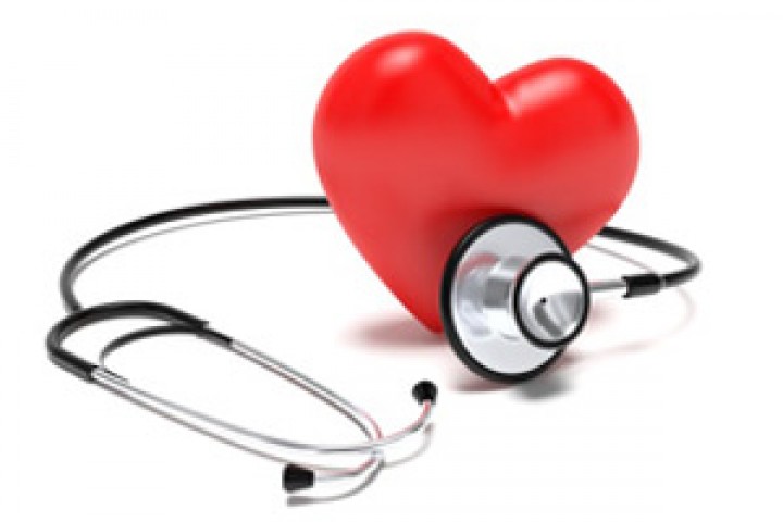 Photo of heart and stethoscope.