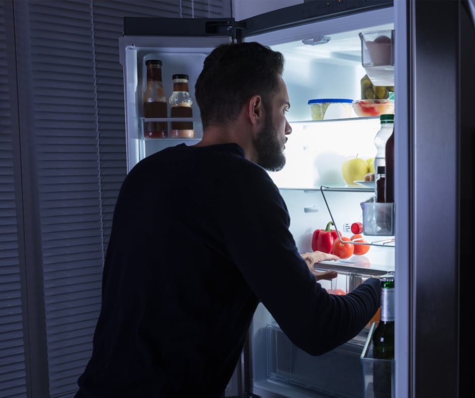 Photo of snacking at night.