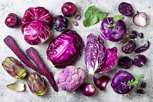 Photo of purple vegetables.