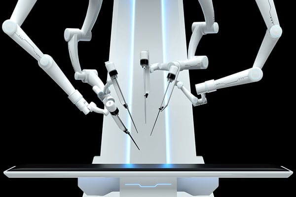 Photo of robotic surgery machine.