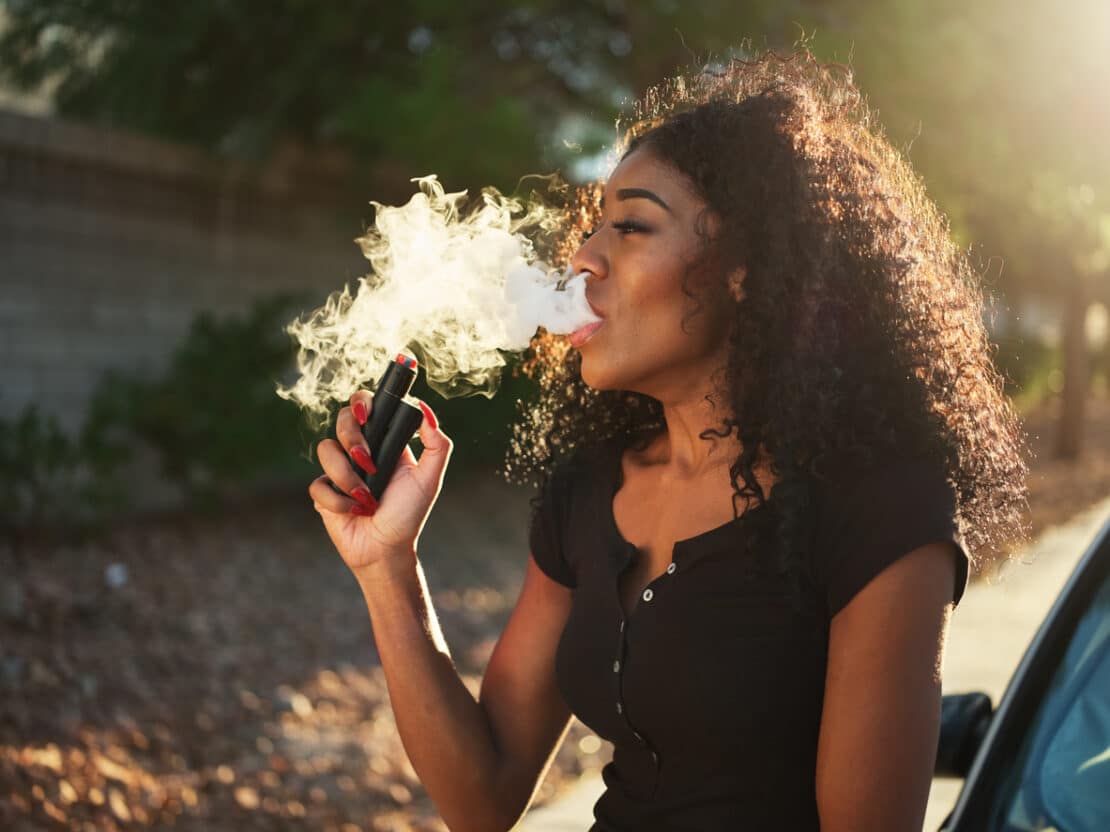 A girl Smoking.